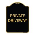 Signmission Designer Series Sign-Private Driveway, Black & Gold Heavy-Gauge Aluminum, 24" x 18", BG-1824-9778 A-DES-BG-1824-9778
